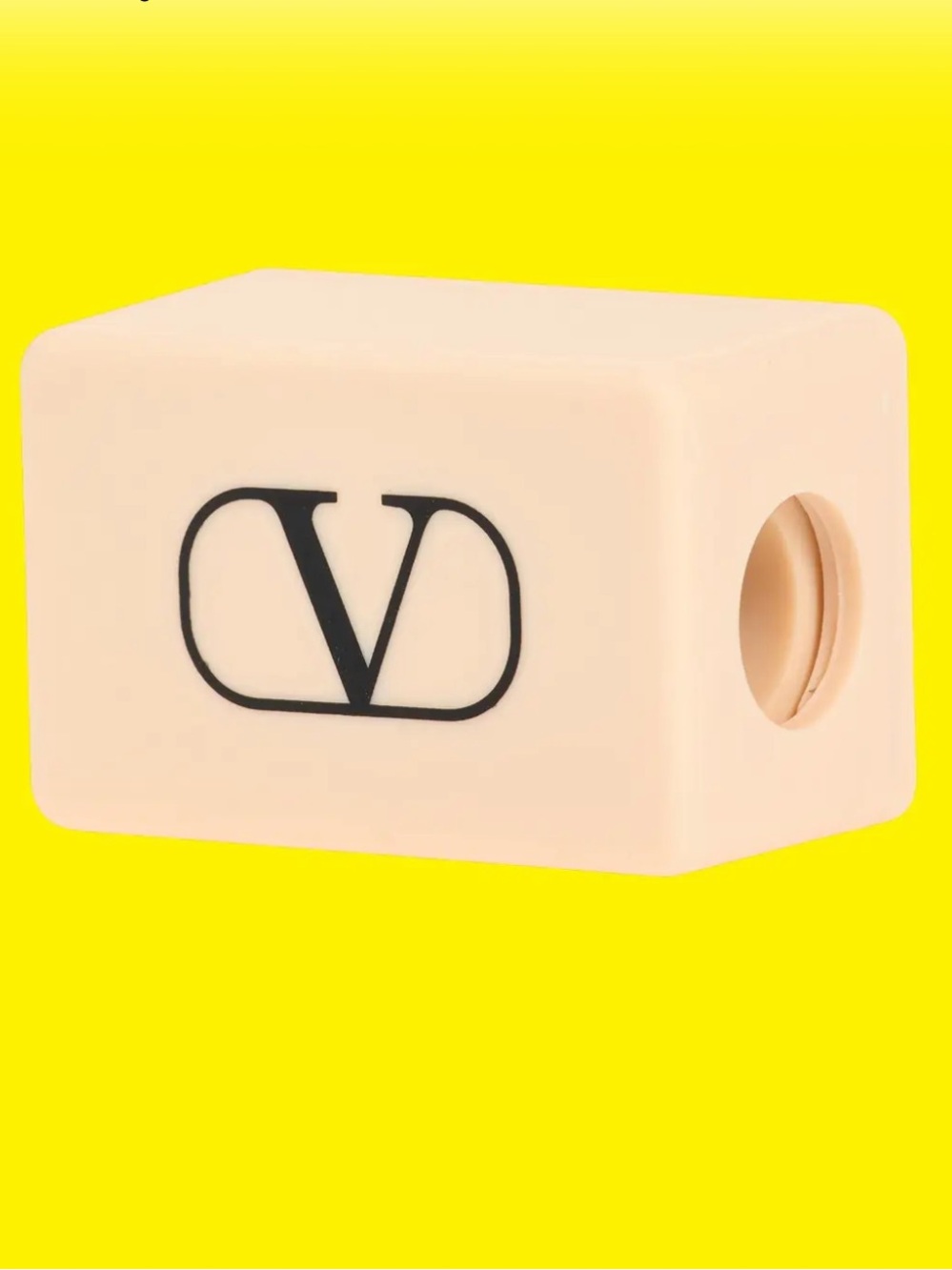 Valentino Cream Pencil Sharpener with Black V Logo